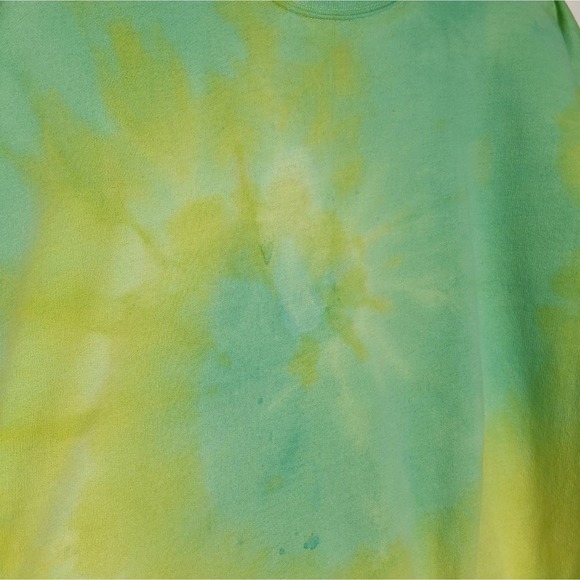 VTG Tie Dye Shirt Short Sleeve Sweatshirt Upcycle Vintage Grunge Crewneck - Picture 5 of 5